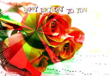 FX №167272 Roses  and  notes happy birthday card
