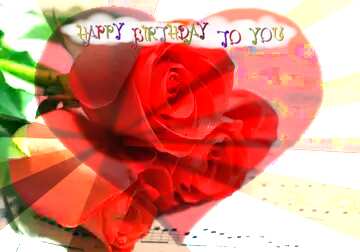 FX №167261  happy birthday card heart roses flowers bouquet