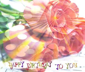 FX №167068 Roses rays bokeh  happy birthday card
