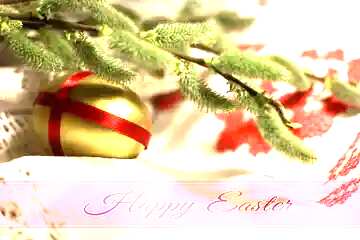 FX №169480 Easter background Happy Easter on pink ribbon