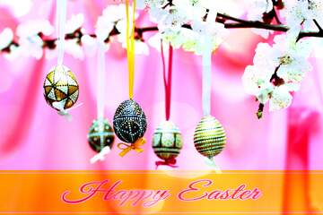 FX №169439 Easter branch Happy Easter card write text background