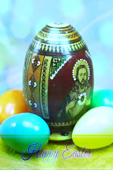 FX №169468 Easter egg with icon Happy Easter card write text background