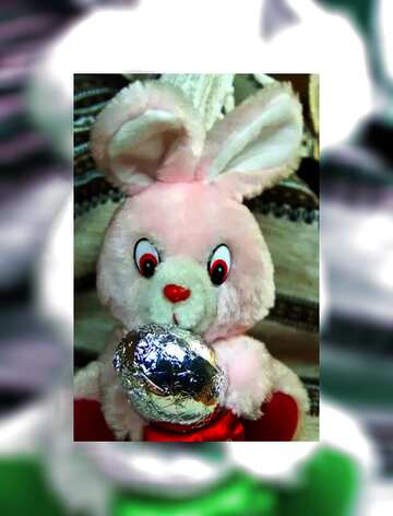 FX №169019 Easter rabbit  with chocolate egg in frame