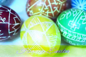 FX №169457 Yellow Easter egg Happy Easter card write text background