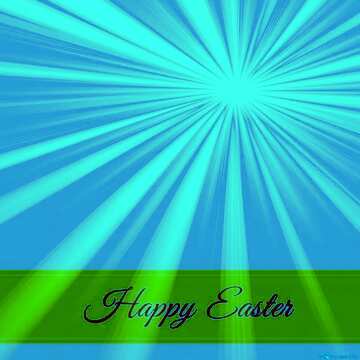 FX №169342 Inscription Happy Easter on Background with Rays of sunlight