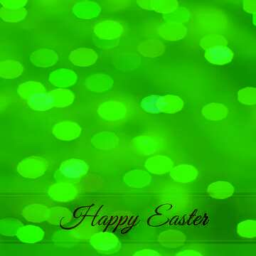 FX №169365 Inscription Happy Easter overlay green bokeh background    