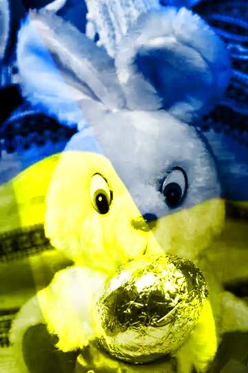 FX №169027 Ukrainian Easter rabbit with chocolate egg