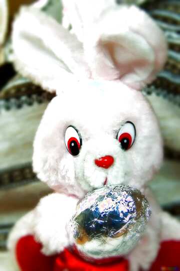 FX №169012 White Easter rabbit with egg