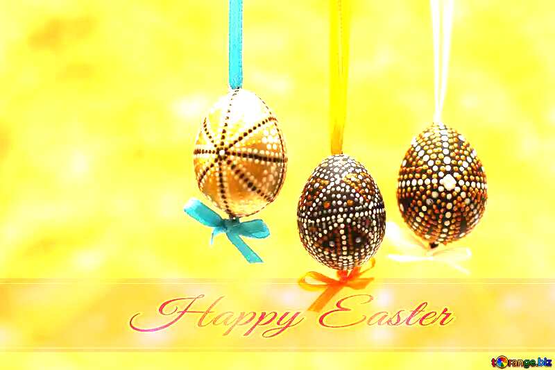 Easter background Happy Easter on pink ribbon №29800