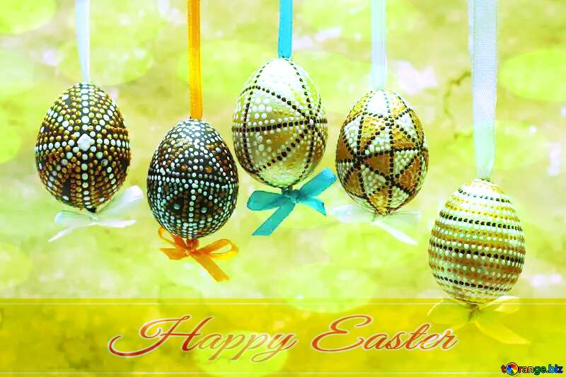 Painted Easter eggs Happy Easter card write text background №29792