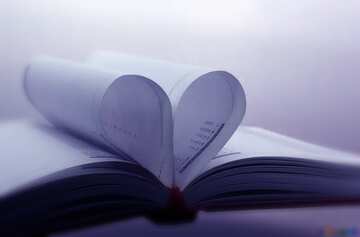 FX №17870 Purple color. Book heart.