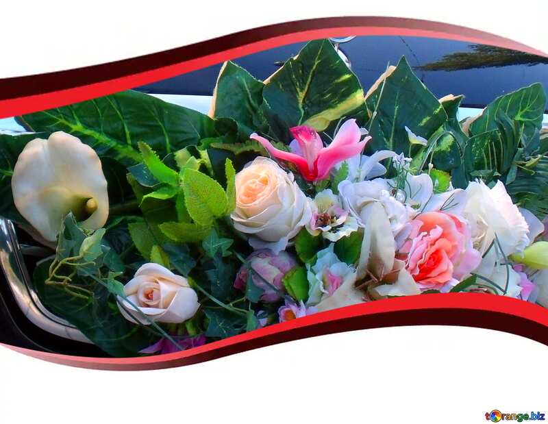 Bouquet  flowers on car №10090