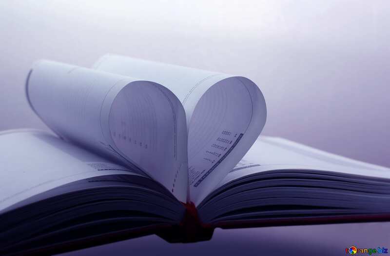 Purple color. Book heart. №16073