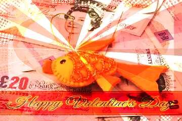 FX №170889 Card for Happy Valentine`s Day with fish and money