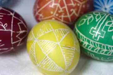 FX №170125 Yellow Easter egg Happy Easter pink lettering