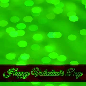 FX №170239 Greeting card green background Lettering Happy Valentine`s Day