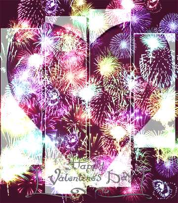 FX №170992 Happy Valentines Day card with fireworks