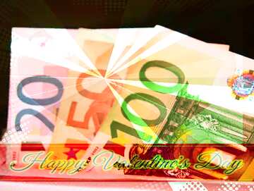 FX №170964 Happy Valentines Day Card with money euro