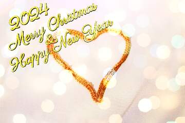 FX №170950 New years gift gold chain. Card lettering Merry Christmas and  Happy New Year