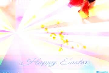 FX №170015 Spring wallpaper Card with Happy Easter write text on Colors rays background