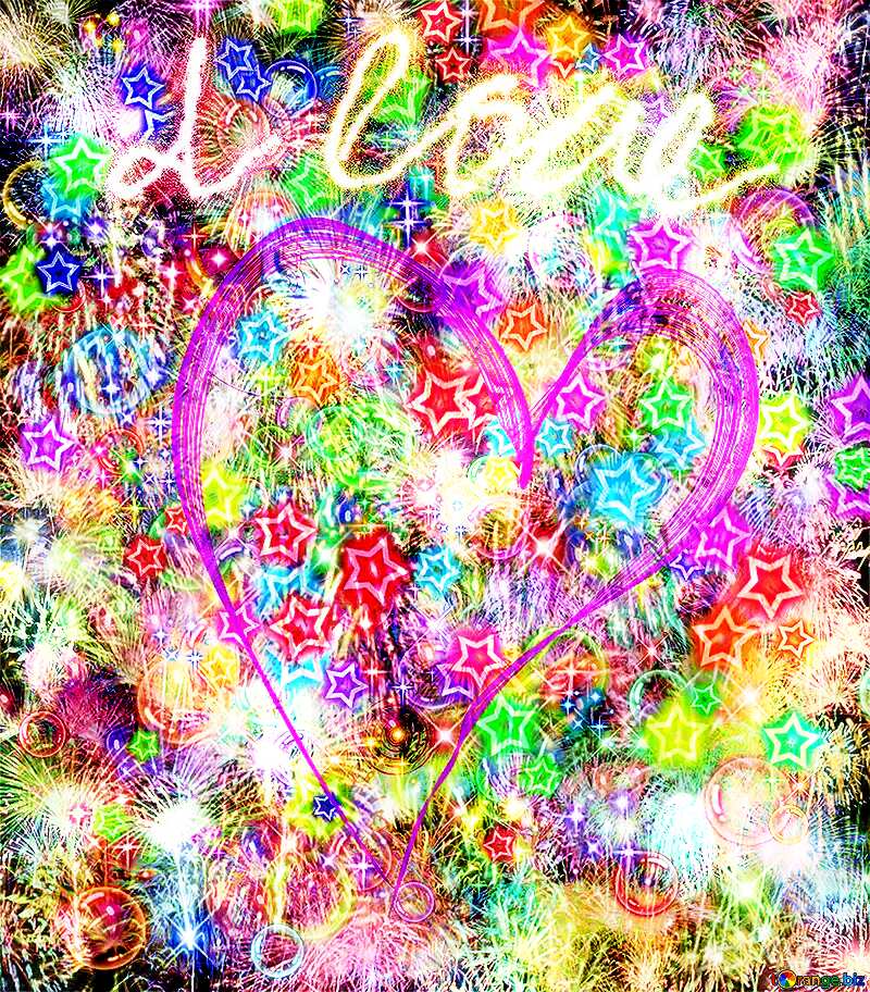 Background love heart Fireworks texture overlay bokeh background №40003