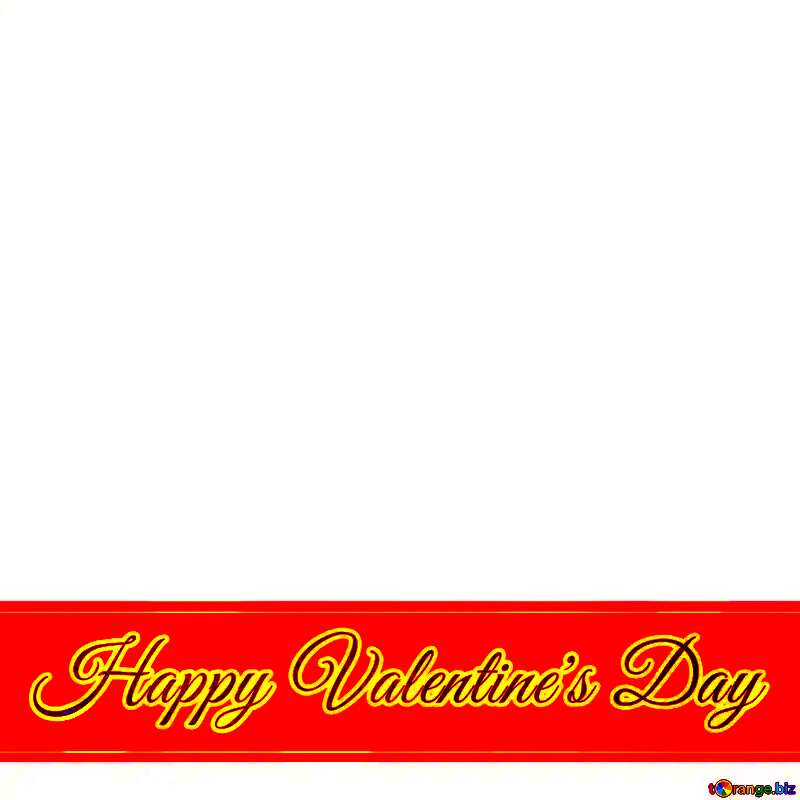 Happy Valentines  Day Lettering on red ribbon №49669