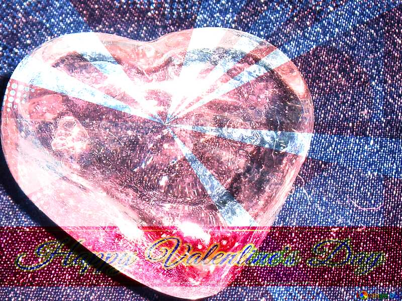 Crystal heart Greeting card retro style background Lettering Happy Valentine`s Day №17698
