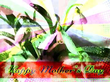 FX №171563 Early spring wallpaper Retro style card for Happy Mother`s Day with Colors rays