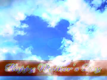 FX №171452 Empyrean love Happy Mother`s Day card with blue sky Bokeh background
