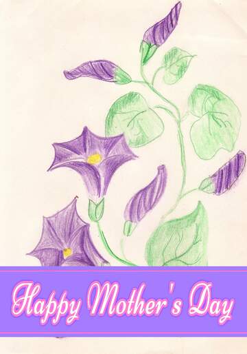 FX №171337 Painted flowers Pretty Lettering Happy Mothers Day