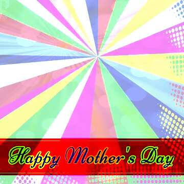 FX №171045 Retro style card for Happy Mother`s Day with Colors rays