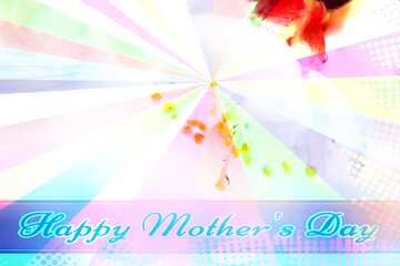 FX №171616 Spring wallpaper Retro style card for Happy Mother`s Day with Colors rays