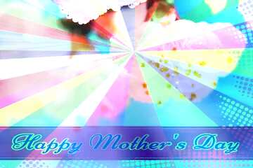 FX №171618 Spring wallpapers for desktop Retro style card for Happy Mother`s Day with Colors rays