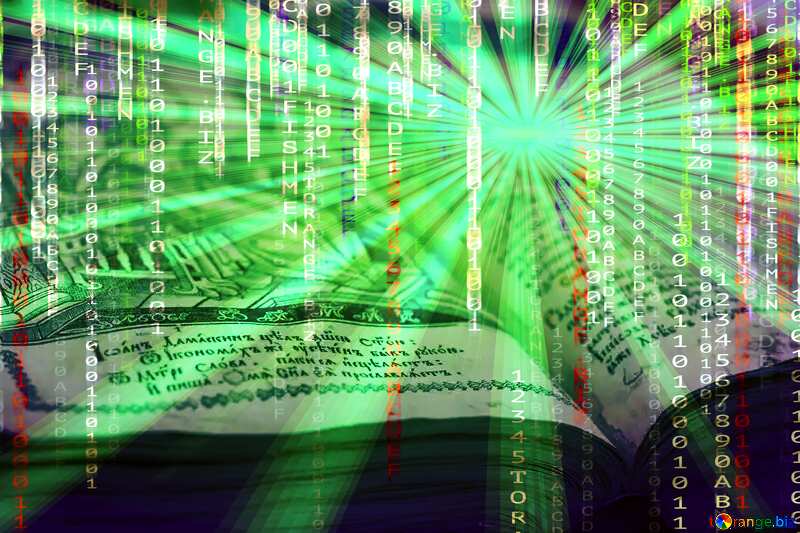 The ancient book Digital matrix style background overlay Rays of sunlight №43331
