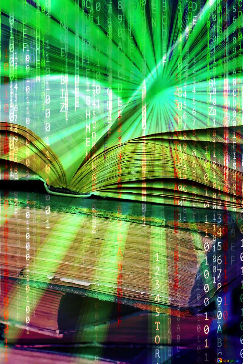 The book source of mind Digital matrix style background overlay Rays of sunlight №34885