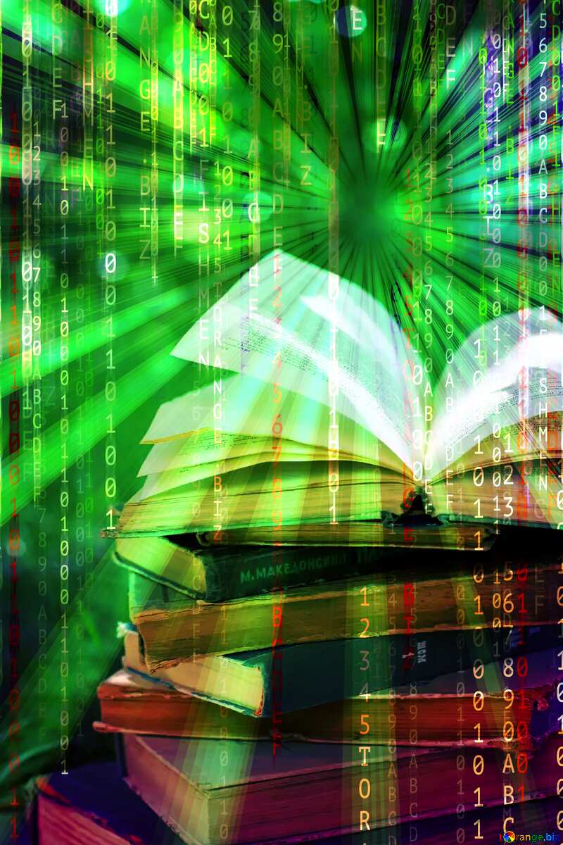 The book of wisdom Digital matrix style background overlay Rays of sunlight №34907