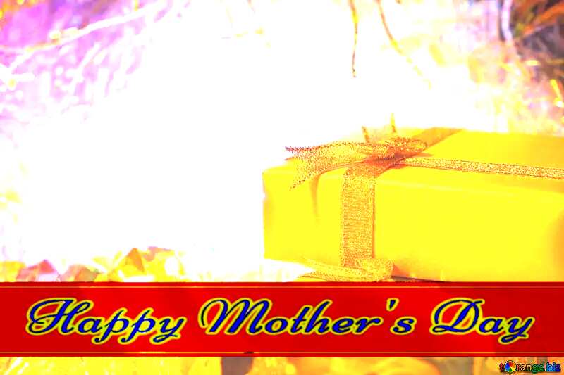 Gift  Red ribon with Lettering Happy Mothers Day №6535