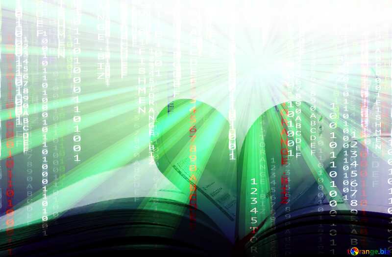 Heart Book Digital matrix style background overlay Rays of sunlight №16071