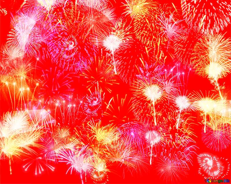 Love card fireworks background wit red heart №39942