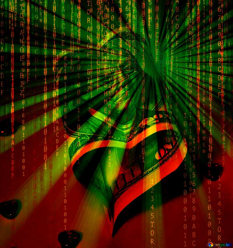 Valentine out of money Digital Abstract technology background with binary code and sunrise №17531
