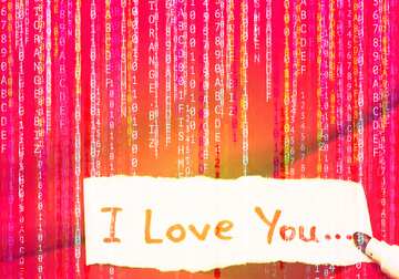 FX №172357 Digital background  with lettering I Love You