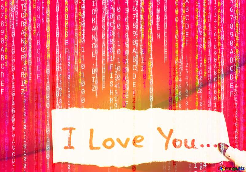Digital background  with lettering I Love You №49671