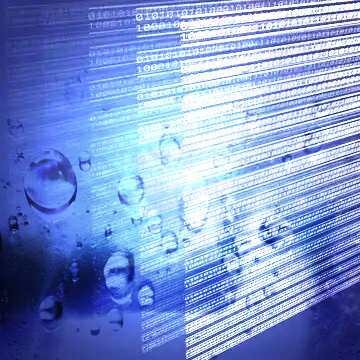 FX №173457 Blue Digital computer internet media background with Drops of dew 
