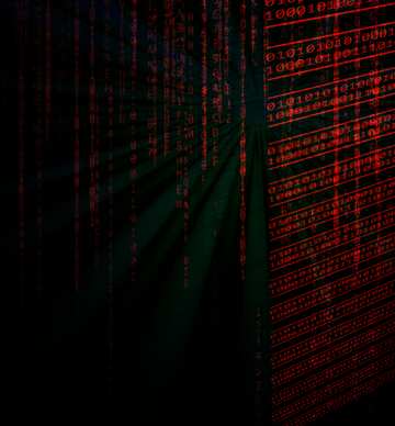 FX №173395 Dark red computer Digital technology background with binary data