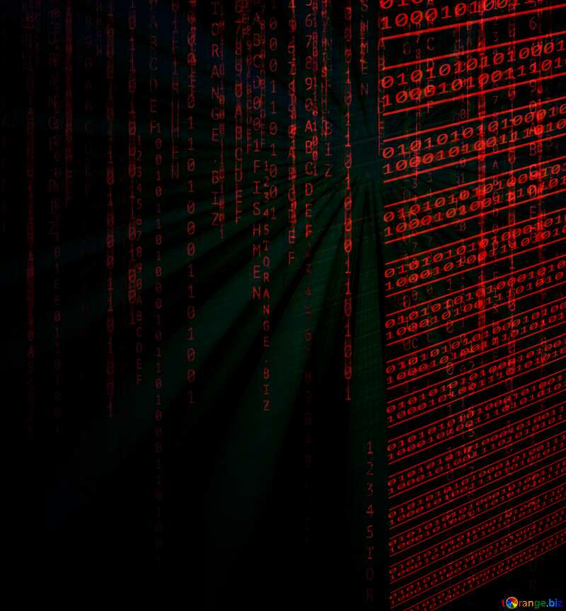 Dark red computer Digital technology background with binary data №49673