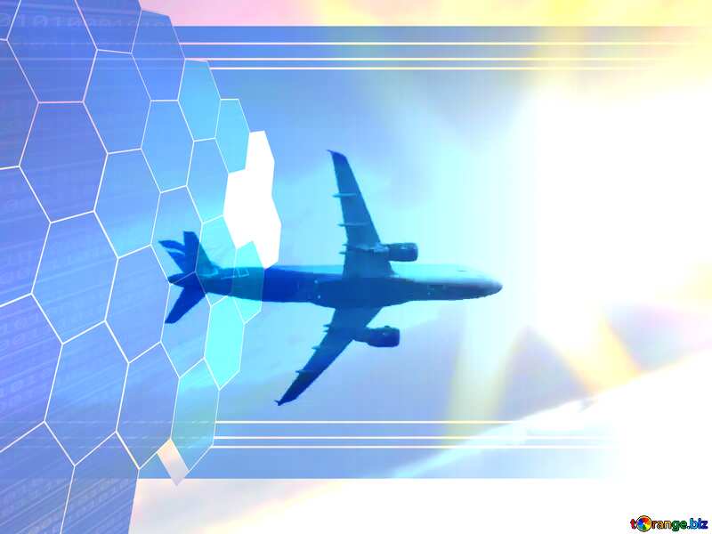 Passenger plane in the sky Tech business information concept image for presentation №33099
