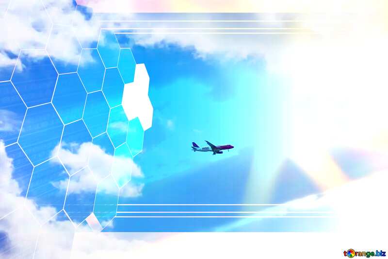 Plane in the sky Tech business information concept image for presentation №37678