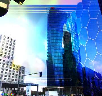 FX №174026 Berlin skyscrapers Tech business information concept image for presentation