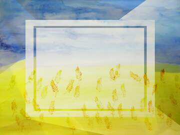 FX №174445 Children`s drawing of the flag of Ukraine Ukrainian illustration template frame
