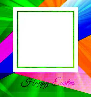 Colorful card template frame with Inscription Happy Easter on Background with Rays of sunlight